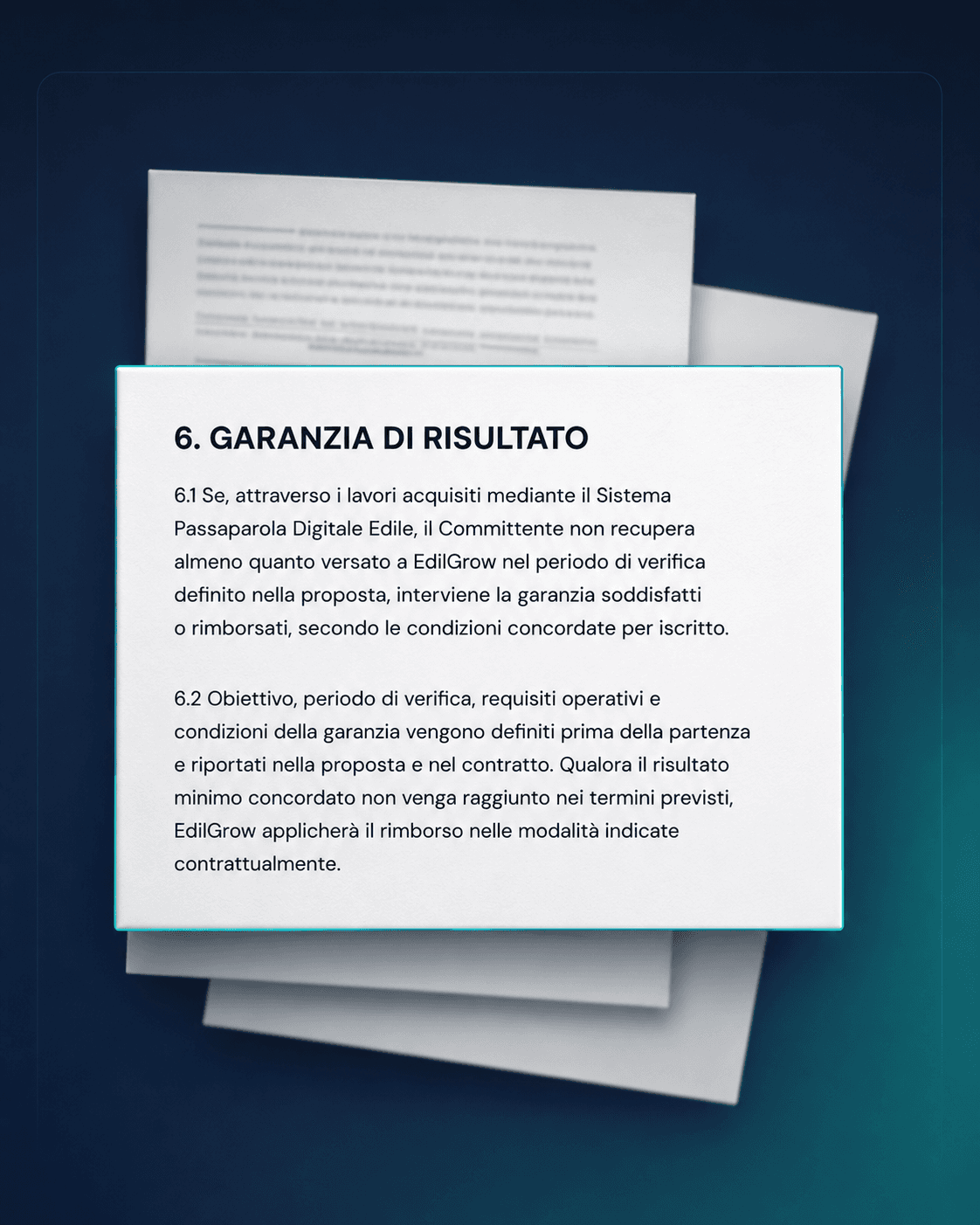 Estratto della garanzia di risultato EdilGrow